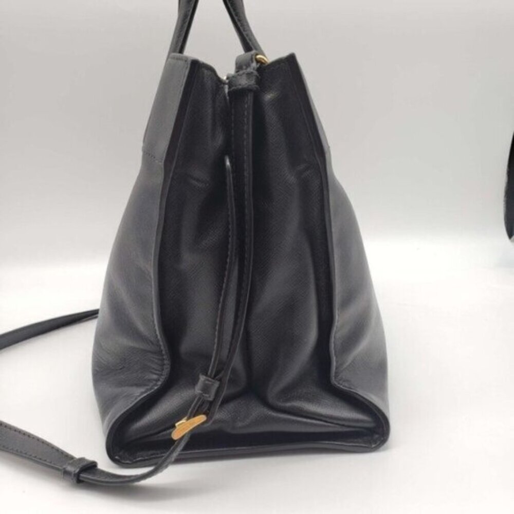Prada Saffiano Triple Pocket Nero Black Shoulder Bag - Picture 5 of 16
